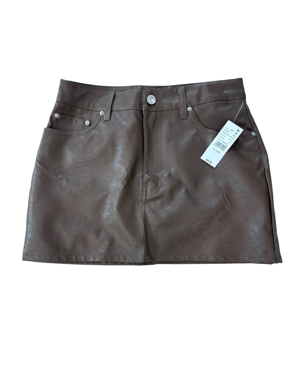 NWT Pacsun Faux Leather Mini Skirt Brown Western Dark Academia Club